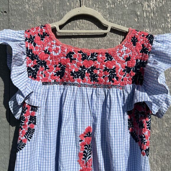 Mi Golondrina OLIVIA BLOUSE Olivia Cardo boho embroidered coastal size small - Picture 10 of 10